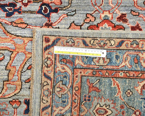 9x12 Gray Aryana Afghan Hand Knotted Veg Dye Wool Area Rug